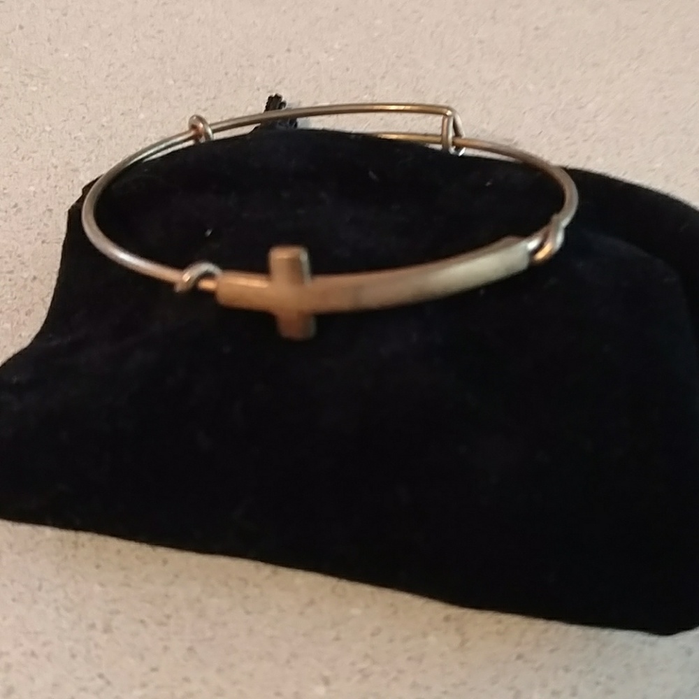 Alex and ani gold cross bracelet